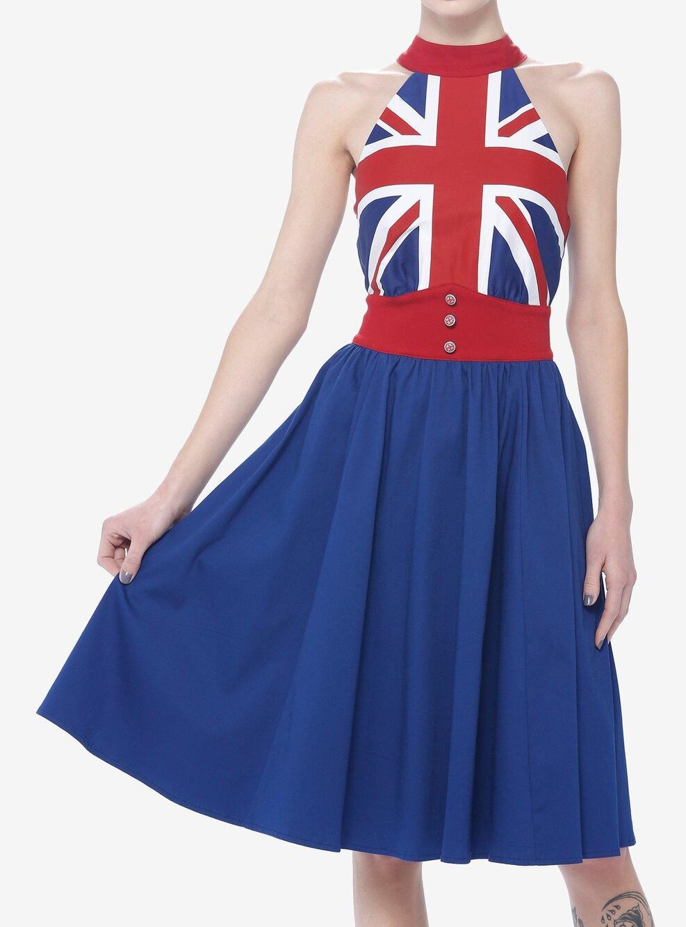 Her Universe Marvel Captain Carter Union Jack Halter Dress Retro Cosplay Pinup